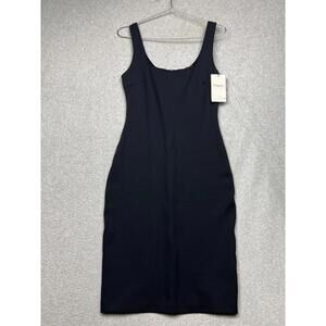 Theory Bodycon Scuba Shealth Dress Womens 6 Black Sexy Event Wedding Scoop Neck